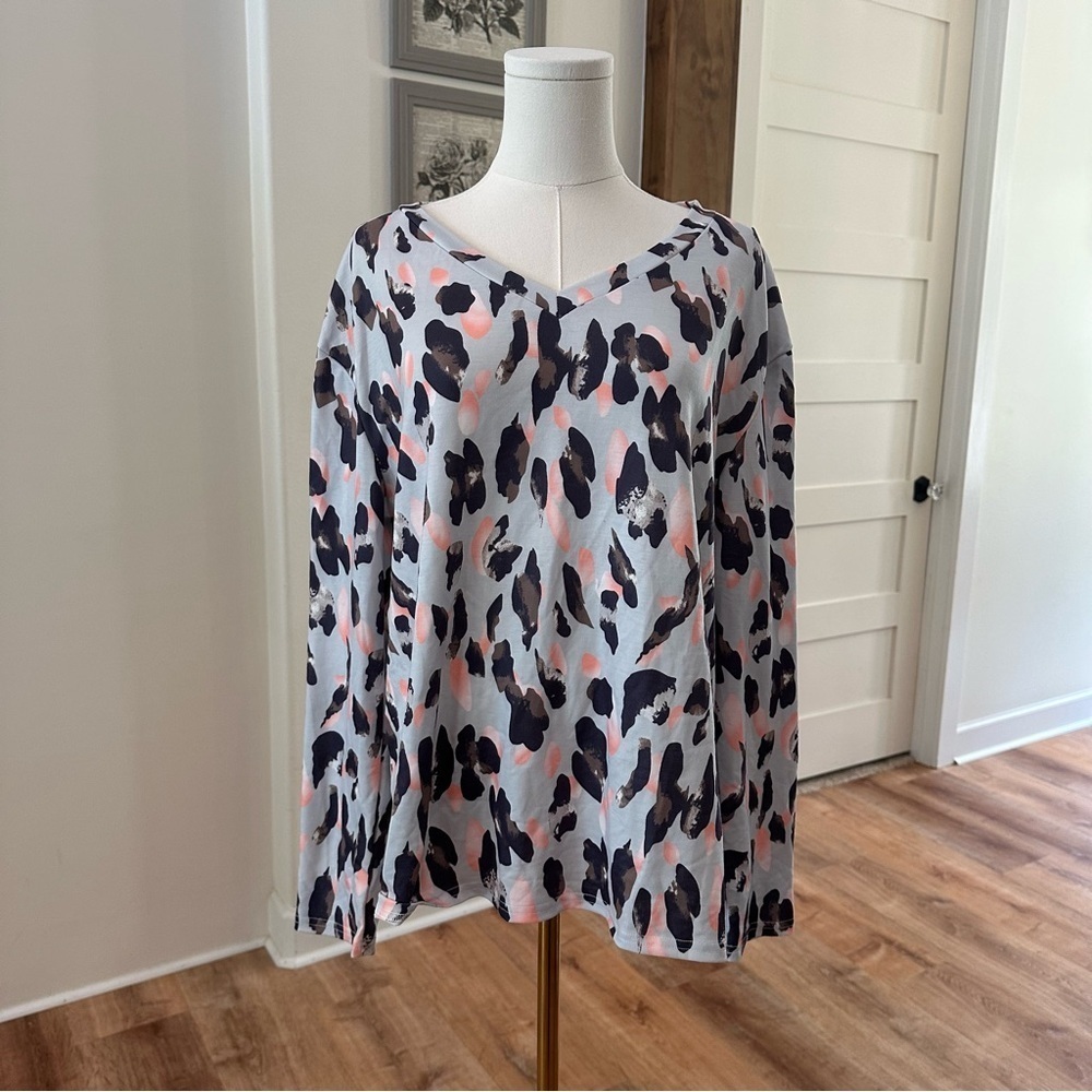 NEW Women's XL Soft Cozy & Boxy Relaxed Casual Comfy Pullover V-Neck Sweatshirt